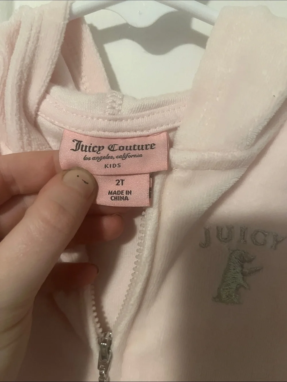 Juicy Couture Light Pink Velour Hoodie & Sweatpants Set